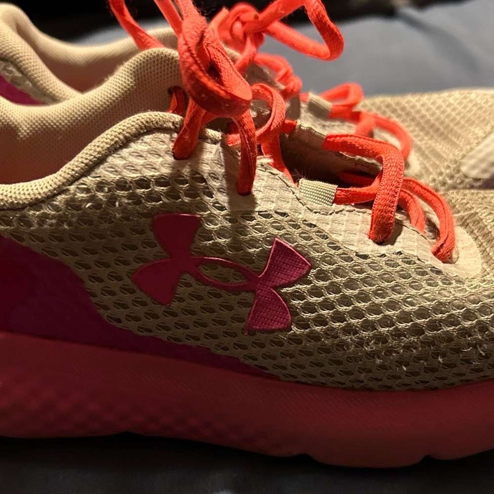 Under Armour Tan and Coral Athletic Shoes